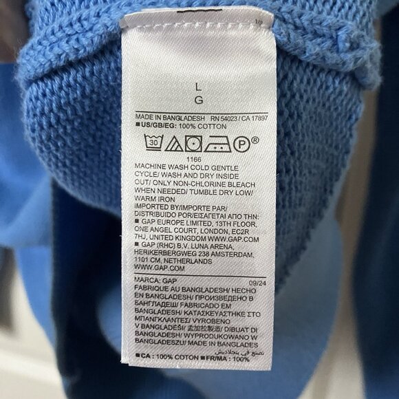 Gap Cotton Crewneck Sweater Womens L Blue Knit Classic Pullover Grandpa - Picture 3 of 7